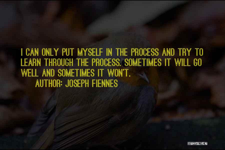 Joseph Fiennes Quotes: I Can Only Put Myself In The Process And Try To Learn Through The Process. Sometimes It Will Go Well