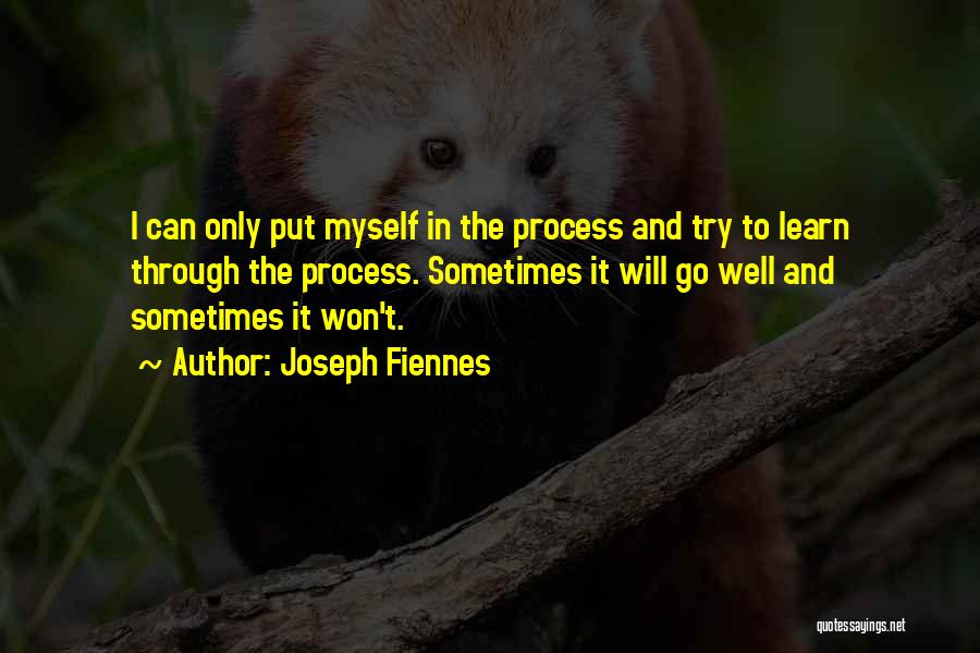 Joseph Fiennes Quotes: I Can Only Put Myself In The Process And Try To Learn Through The Process. Sometimes It Will Go Well