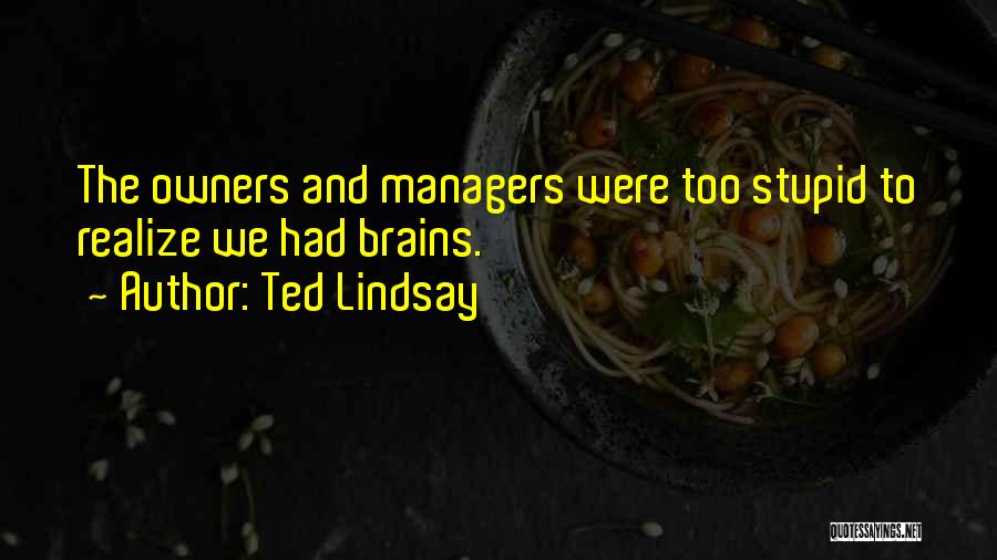 Ted Lindsay Quotes: The Owners And Managers Were Too Stupid To Realize We Had Brains.