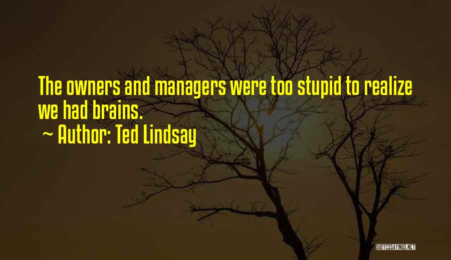 Ted Lindsay Quotes: The Owners And Managers Were Too Stupid To Realize We Had Brains.