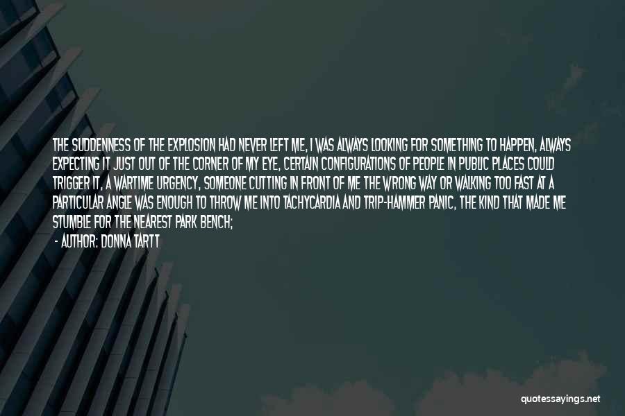Donna Tartt Quotes: The Suddenness Of The Explosion Had Never Left Me, I Was Always Looking For Something To Happen, Always Expecting It