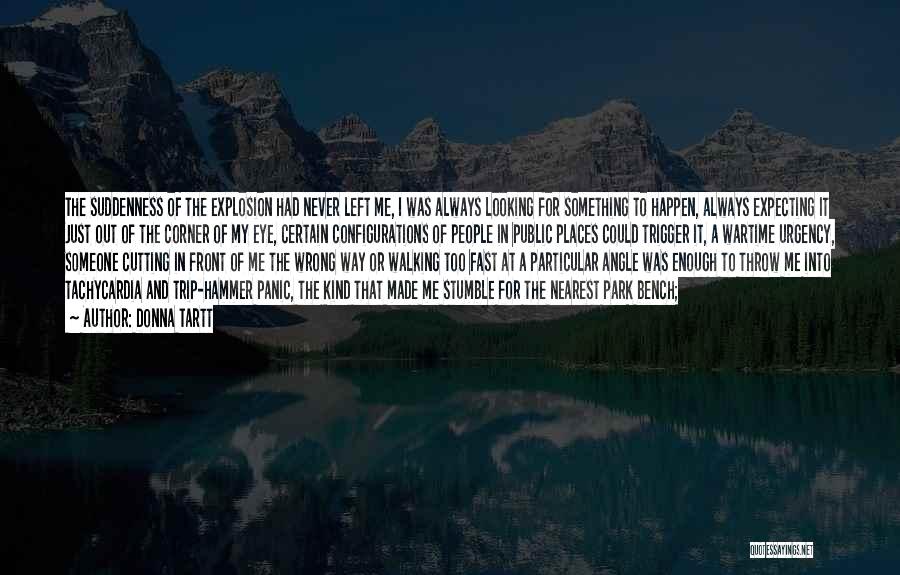 Donna Tartt Quotes: The Suddenness Of The Explosion Had Never Left Me, I Was Always Looking For Something To Happen, Always Expecting It