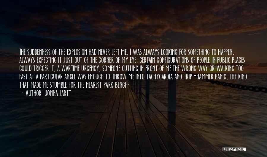 Donna Tartt Quotes: The Suddenness Of The Explosion Had Never Left Me, I Was Always Looking For Something To Happen, Always Expecting It