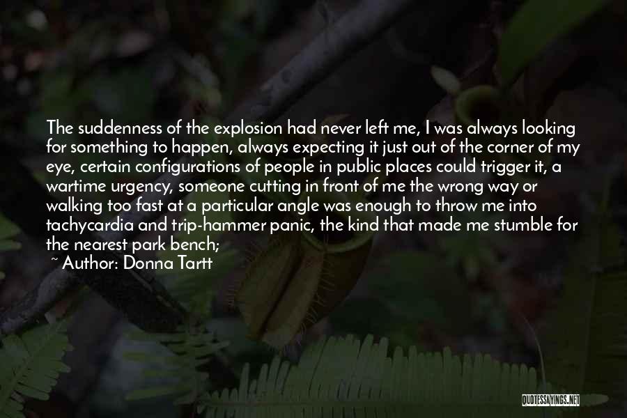 Donna Tartt Quotes: The Suddenness Of The Explosion Had Never Left Me, I Was Always Looking For Something To Happen, Always Expecting It