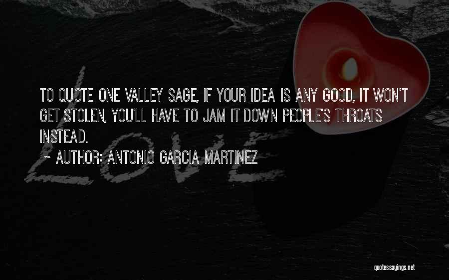 Antonio Garcia Martinez Quotes: To Quote One Valley Sage, If Your Idea Is Any Good, It Won't Get Stolen, You'll Have To Jam It