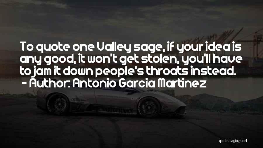 Antonio Garcia Martinez Quotes: To Quote One Valley Sage, If Your Idea Is Any Good, It Won't Get Stolen, You'll Have To Jam It