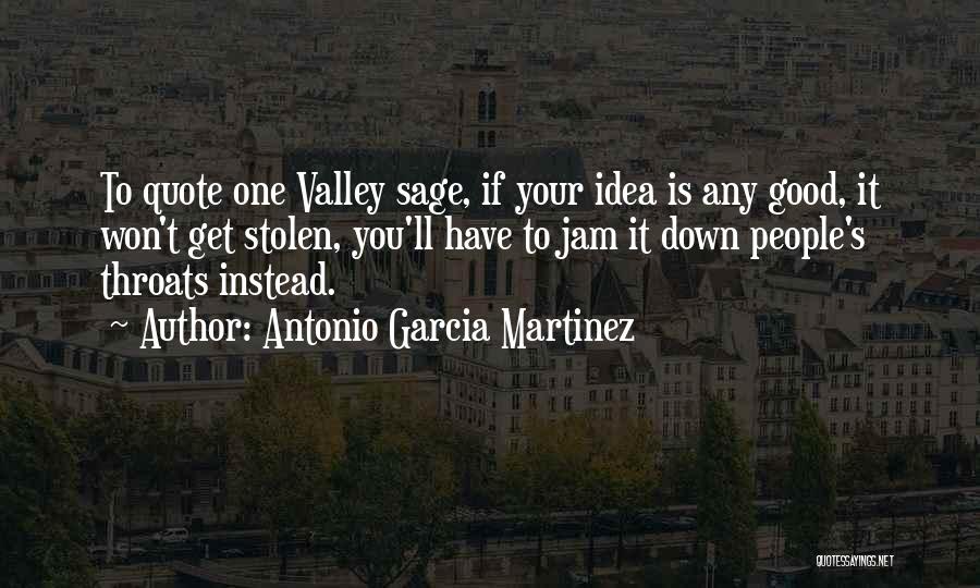 Antonio Garcia Martinez Quotes: To Quote One Valley Sage, If Your Idea Is Any Good, It Won't Get Stolen, You'll Have To Jam It