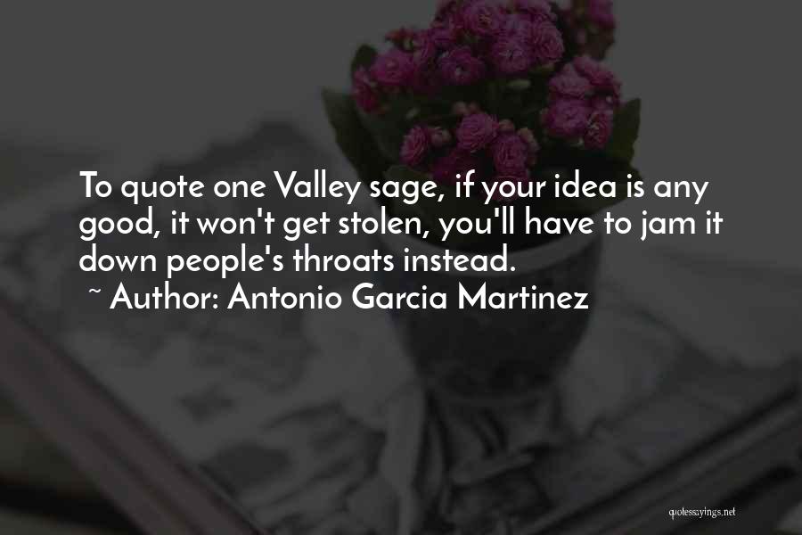 Antonio Garcia Martinez Quotes: To Quote One Valley Sage, If Your Idea Is Any Good, It Won't Get Stolen, You'll Have To Jam It