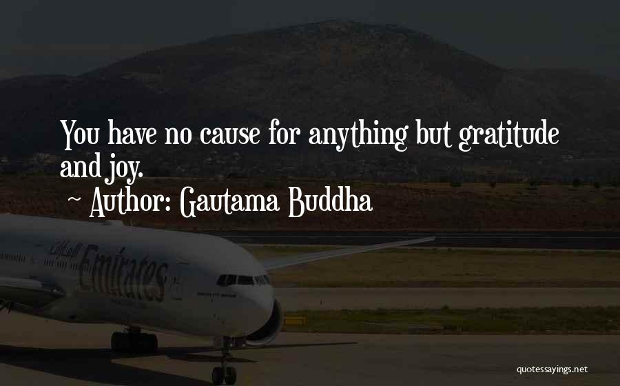 Gautama Buddha Quotes: You Have No Cause For Anything But Gratitude And Joy.