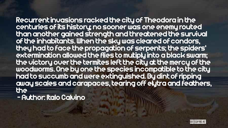 Italo Calvino Quotes: Recurrent Invasions Racked The City Of Theodora In The Centuries Of Its History; No Sooner Was One Enemy Routed Than
