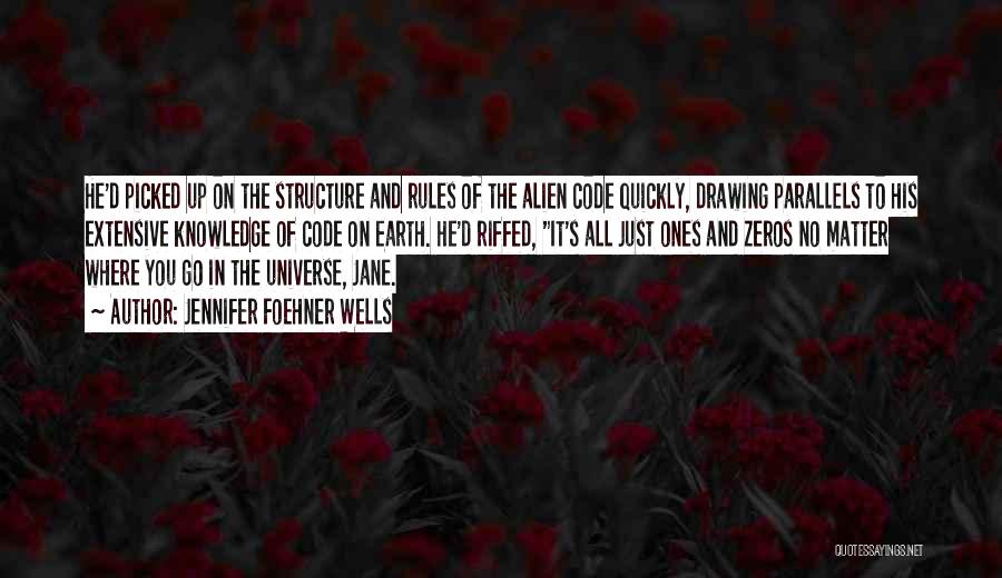 Jennifer Foehner Wells Quotes: He'd Picked Up On The Structure And Rules Of The Alien Code Quickly, Drawing Parallels To His Extensive Knowledge Of