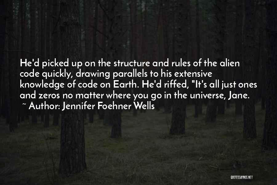 Jennifer Foehner Wells Quotes: He'd Picked Up On The Structure And Rules Of The Alien Code Quickly, Drawing Parallels To His Extensive Knowledge Of