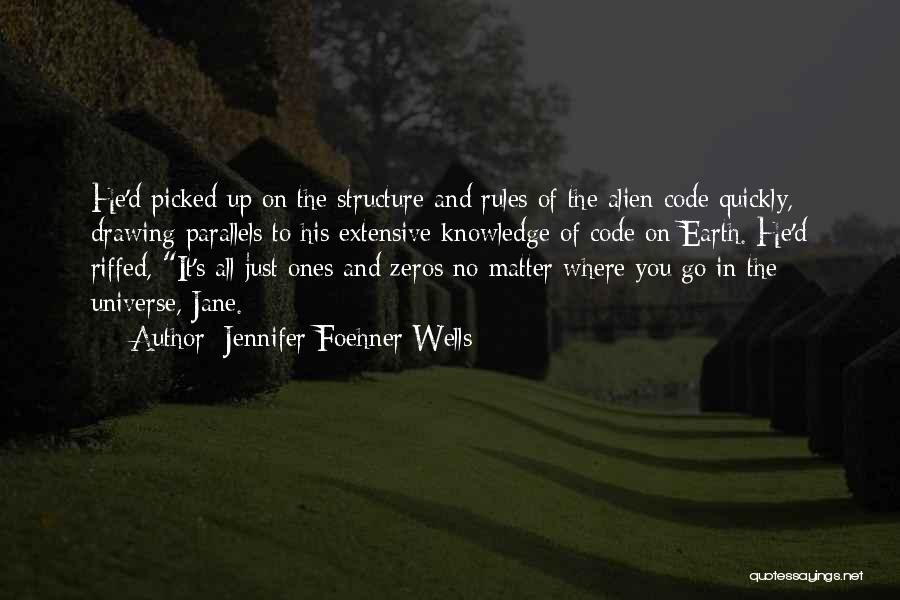 Jennifer Foehner Wells Quotes: He'd Picked Up On The Structure And Rules Of The Alien Code Quickly, Drawing Parallels To His Extensive Knowledge Of