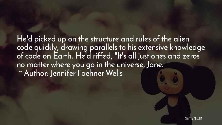 Jennifer Foehner Wells Quotes: He'd Picked Up On The Structure And Rules Of The Alien Code Quickly, Drawing Parallels To His Extensive Knowledge Of