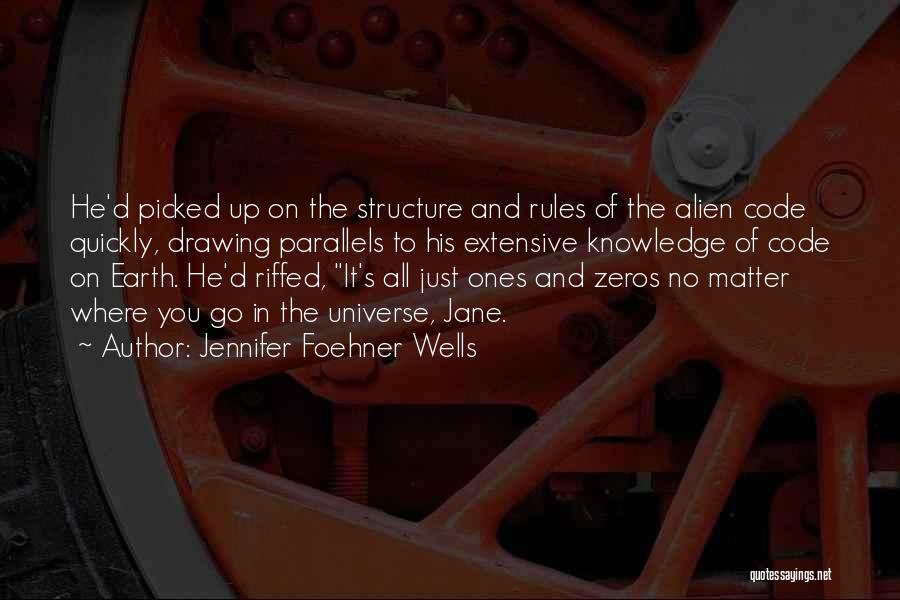 Jennifer Foehner Wells Quotes: He'd Picked Up On The Structure And Rules Of The Alien Code Quickly, Drawing Parallels To His Extensive Knowledge Of