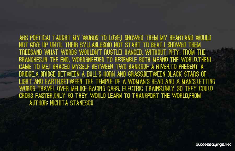 Nichita Stanescu Quotes: Ars Poeticai Taught My Words To Love,i Showed Them My Heartand Would Not Give Up Until Their Syllablesdid Not Start