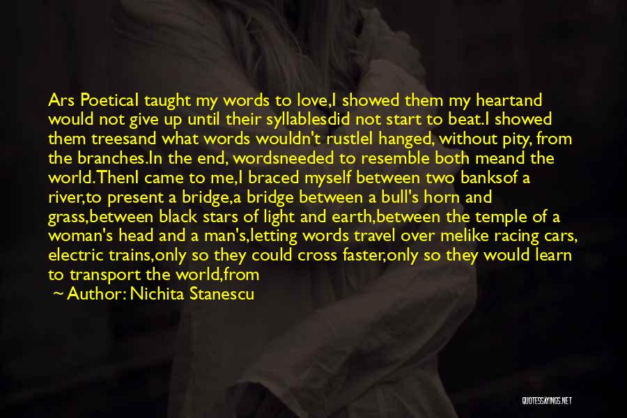 Nichita Stanescu Quotes: Ars Poeticai Taught My Words To Love,i Showed Them My Heartand Would Not Give Up Until Their Syllablesdid Not Start
