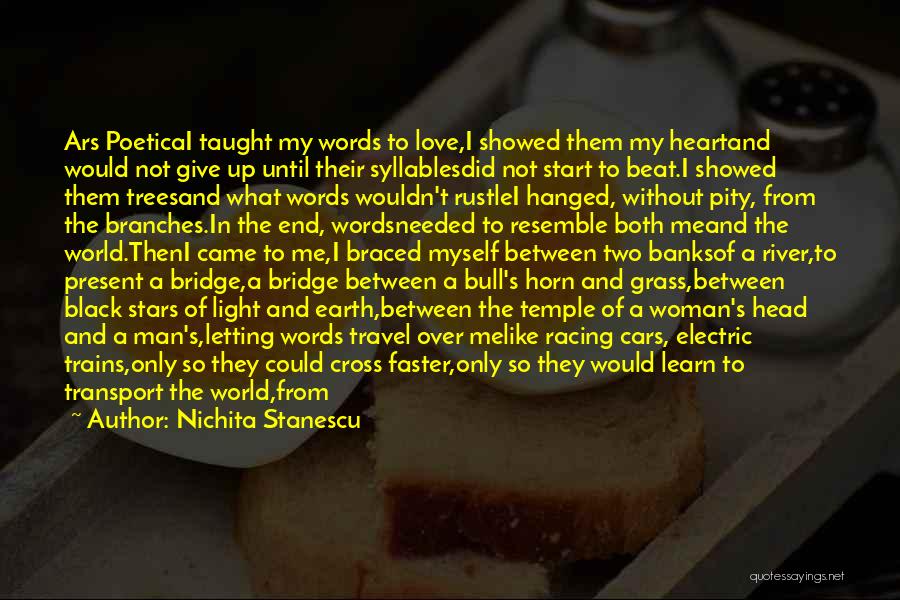 Nichita Stanescu Quotes: Ars Poeticai Taught My Words To Love,i Showed Them My Heartand Would Not Give Up Until Their Syllablesdid Not Start