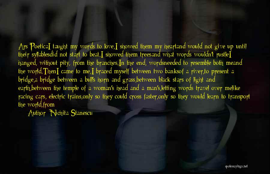 Nichita Stanescu Quotes: Ars Poeticai Taught My Words To Love,i Showed Them My Heartand Would Not Give Up Until Their Syllablesdid Not Start