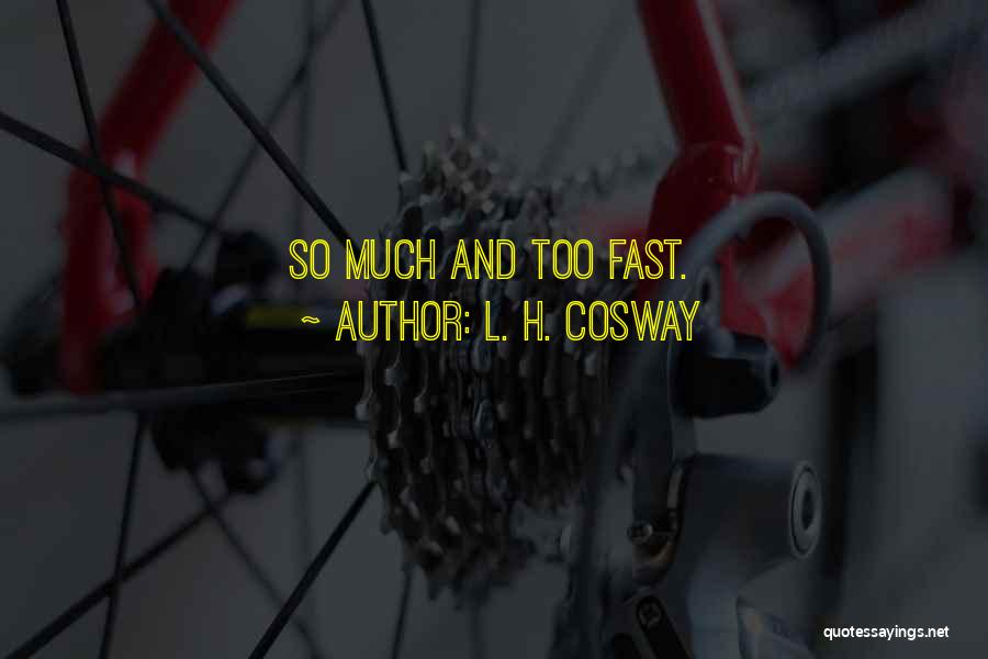 L. H. Cosway Quotes: So Much And Too Fast.