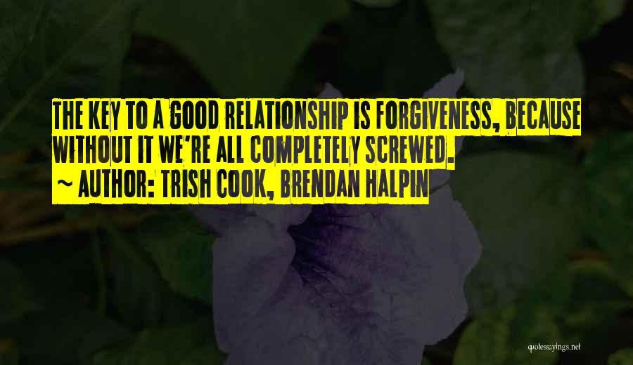 Trish Cook, Brendan Halpin Quotes: The Key To A Good Relationship Is Forgiveness, Because Without It We're All Completely Screwed.