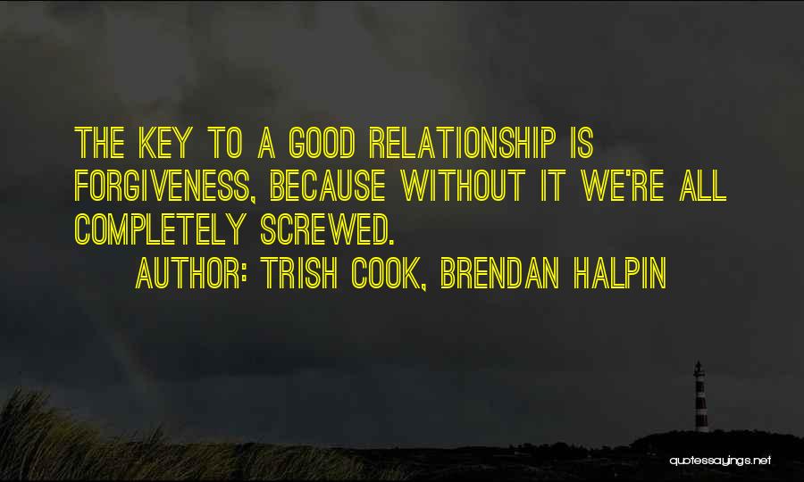 Trish Cook, Brendan Halpin Quotes: The Key To A Good Relationship Is Forgiveness, Because Without It We're All Completely Screwed.