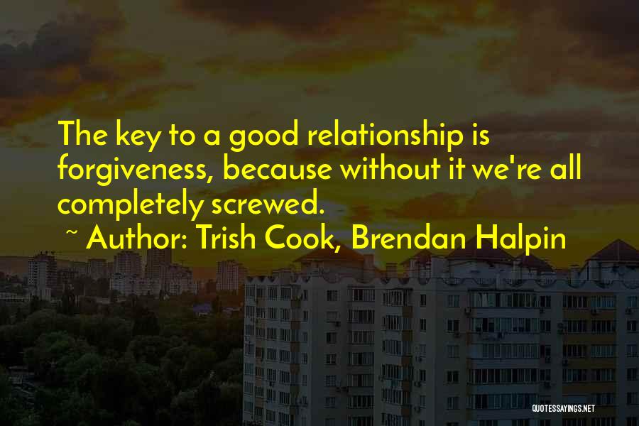 Trish Cook, Brendan Halpin Quotes: The Key To A Good Relationship Is Forgiveness, Because Without It We're All Completely Screwed.