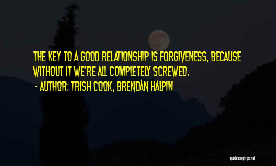 Trish Cook, Brendan Halpin Quotes: The Key To A Good Relationship Is Forgiveness, Because Without It We're All Completely Screwed.