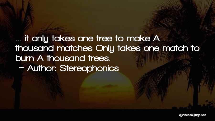 Stereophonics Quotes: ... It Only Takes One Tree To Make A Thousand Matches Only Takes One Match To Burn A Thousand Trees.