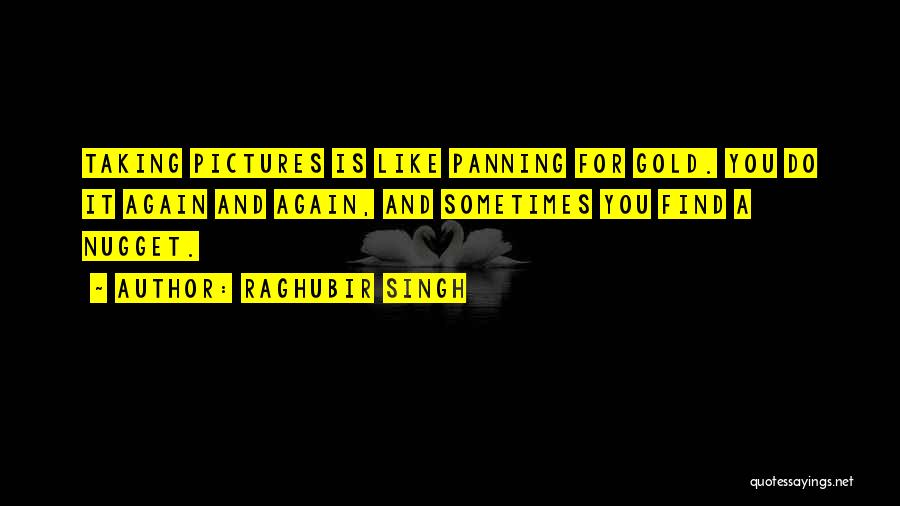 Raghubir Singh Quotes: Taking Pictures Is Like Panning For Gold. You Do It Again And Again, And Sometimes You Find A Nugget.