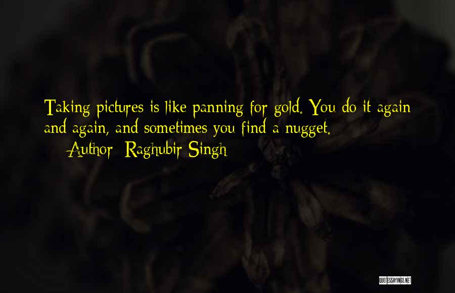 Raghubir Singh Quotes: Taking Pictures Is Like Panning For Gold. You Do It Again And Again, And Sometimes You Find A Nugget.