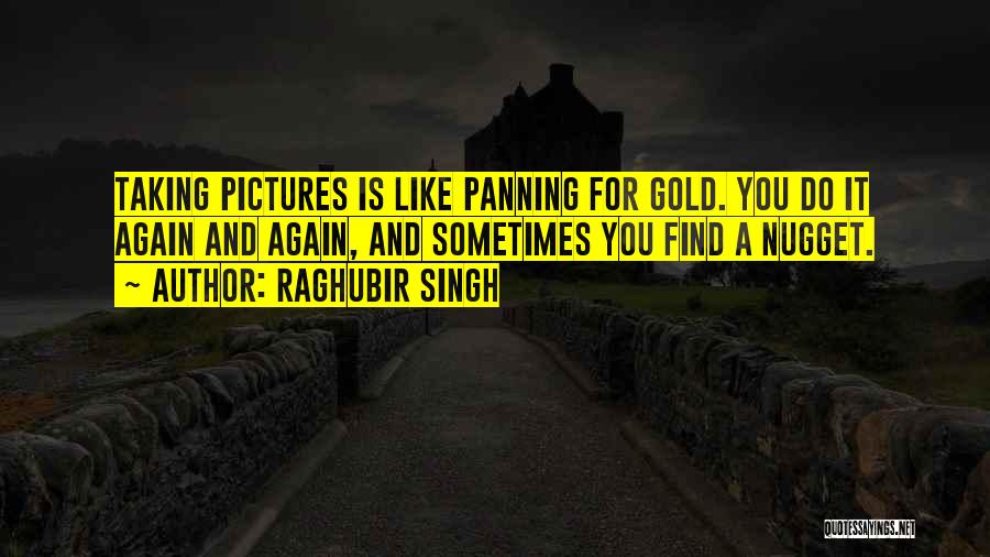 Raghubir Singh Quotes: Taking Pictures Is Like Panning For Gold. You Do It Again And Again, And Sometimes You Find A Nugget.