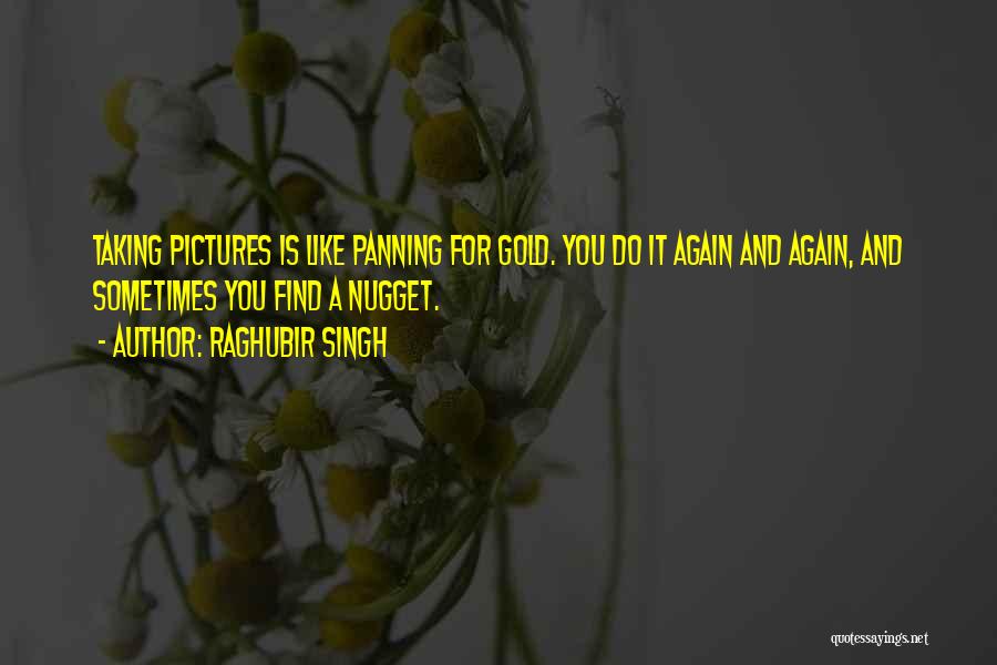 Raghubir Singh Quotes: Taking Pictures Is Like Panning For Gold. You Do It Again And Again, And Sometimes You Find A Nugget.