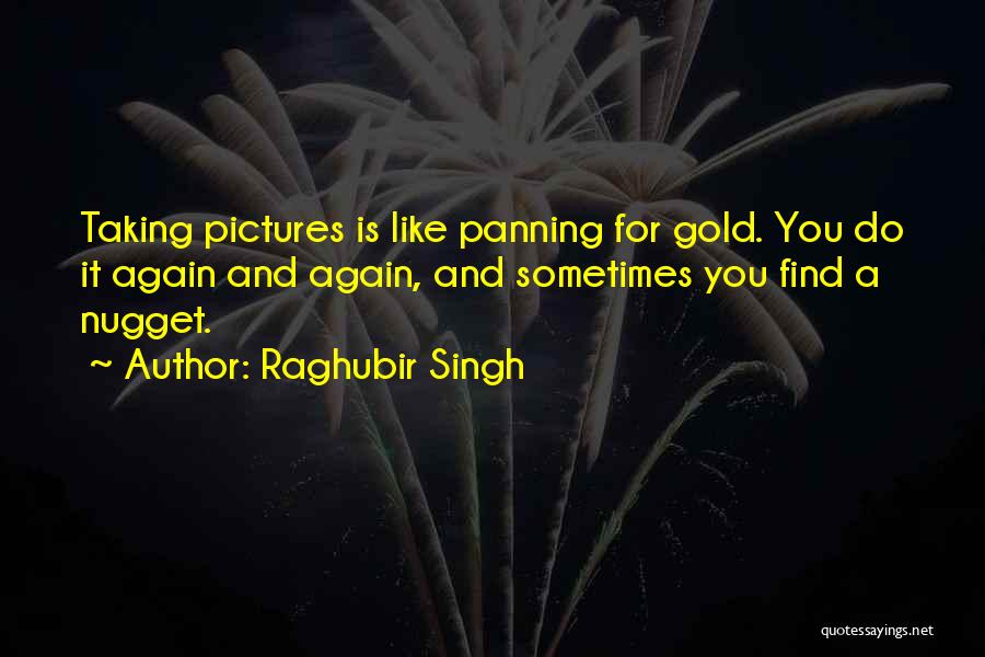 Raghubir Singh Quotes: Taking Pictures Is Like Panning For Gold. You Do It Again And Again, And Sometimes You Find A Nugget.