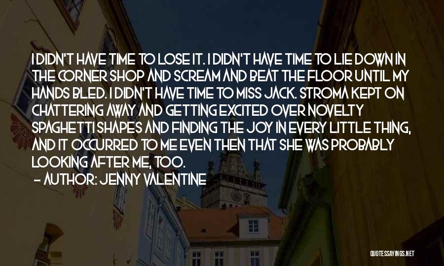 Jenny Valentine Quotes: I Didn't Have Time To Lose It. I Didn't Have Time To Lie Down In The Corner Shop And Scream