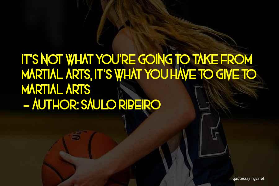 Saulo Ribeiro Quotes: It's Not What You're Going To Take From Martial Arts, It's What You Have To Give To Martial Arts