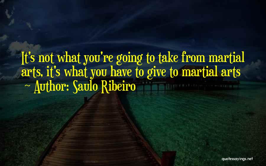 Saulo Ribeiro Quotes: It's Not What You're Going To Take From Martial Arts, It's What You Have To Give To Martial Arts
