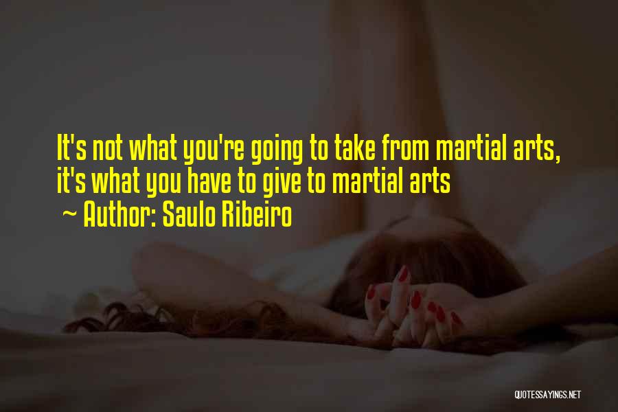 Saulo Ribeiro Quotes: It's Not What You're Going To Take From Martial Arts, It's What You Have To Give To Martial Arts