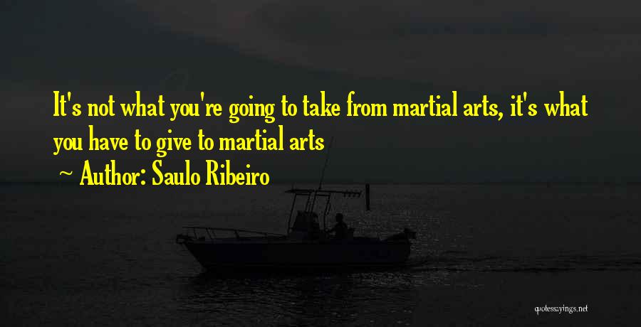Saulo Ribeiro Quotes: It's Not What You're Going To Take From Martial Arts, It's What You Have To Give To Martial Arts