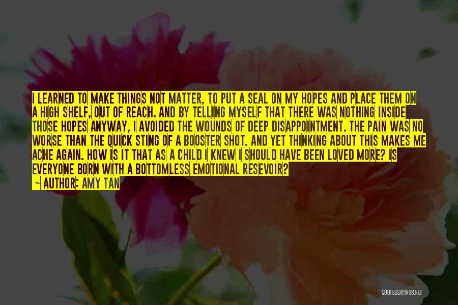 Amy Tan Quotes: I Learned To Make Things Not Matter, To Put A Seal On My Hopes And Place Them On A High