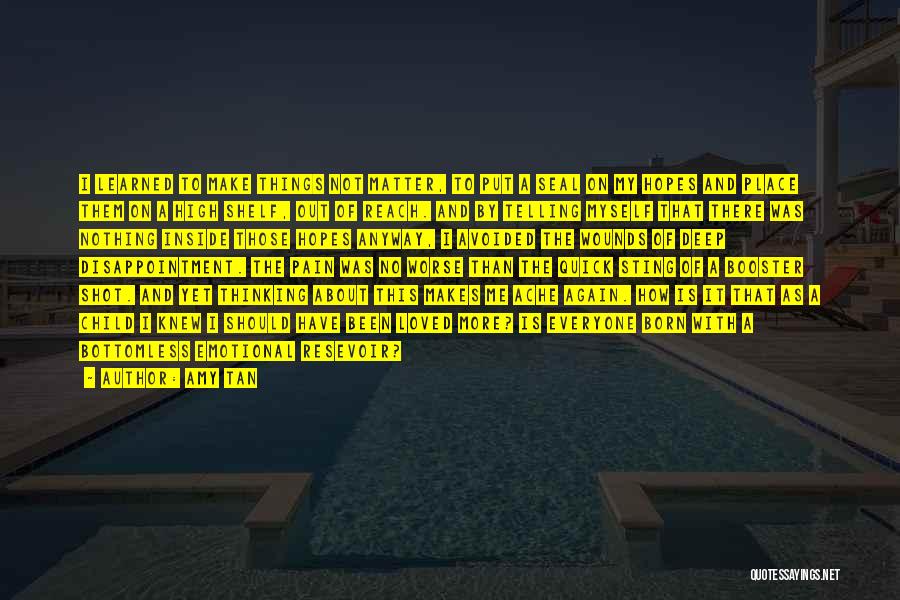 Amy Tan Quotes: I Learned To Make Things Not Matter, To Put A Seal On My Hopes And Place Them On A High