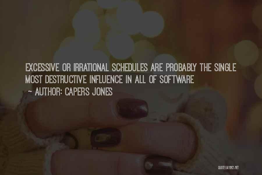 Capers Jones Quotes: Excessive Or Irrational Schedules Are Probably The Single Most Destructive Influence In All Of Software