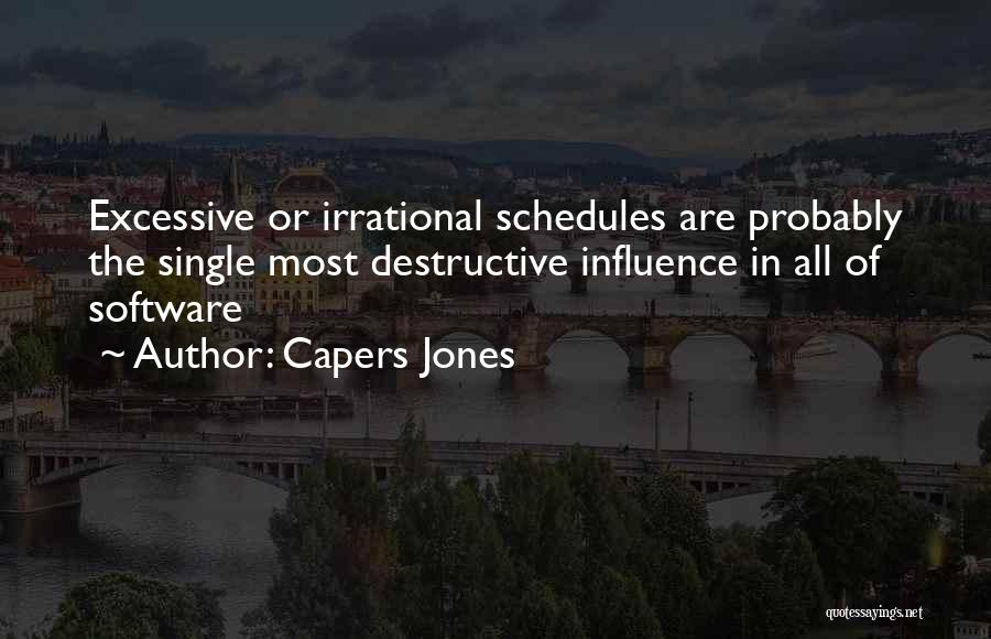 Capers Jones Quotes: Excessive Or Irrational Schedules Are Probably The Single Most Destructive Influence In All Of Software