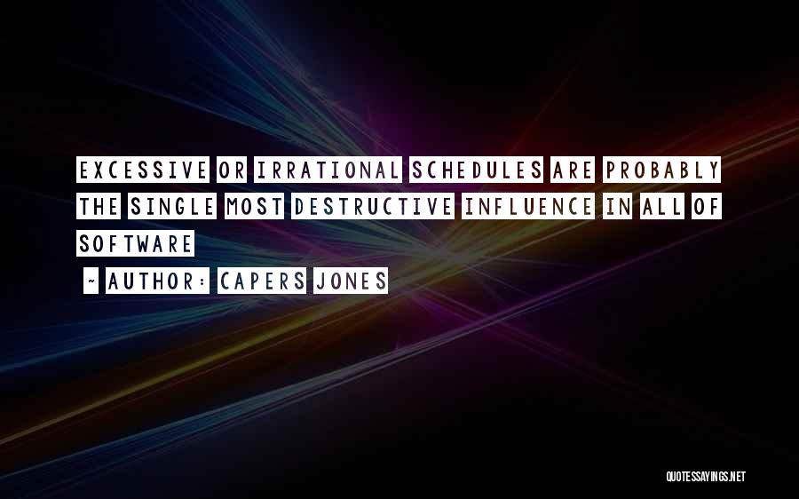 Capers Jones Quotes: Excessive Or Irrational Schedules Are Probably The Single Most Destructive Influence In All Of Software