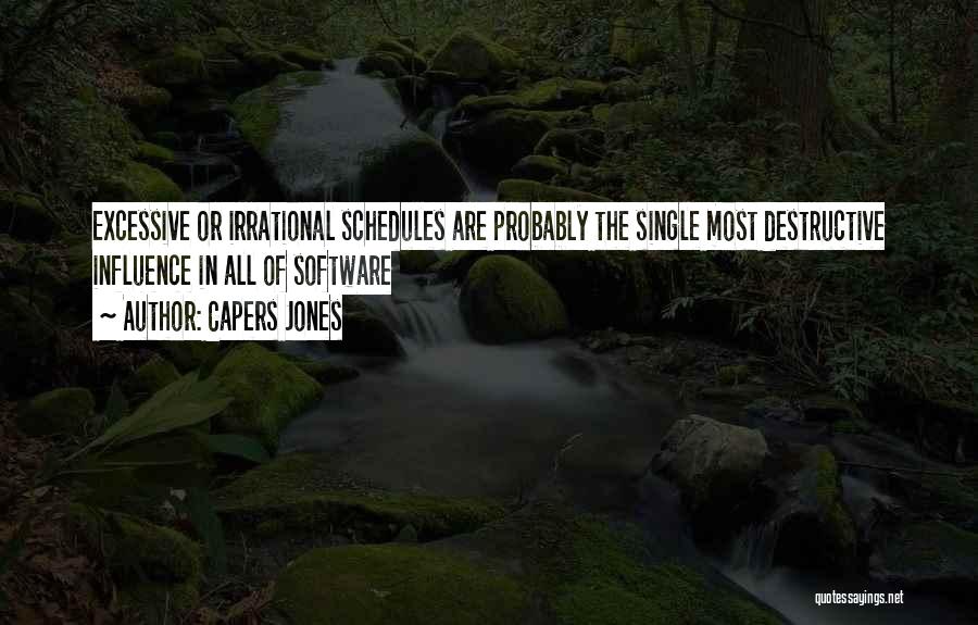 Capers Jones Quotes: Excessive Or Irrational Schedules Are Probably The Single Most Destructive Influence In All Of Software