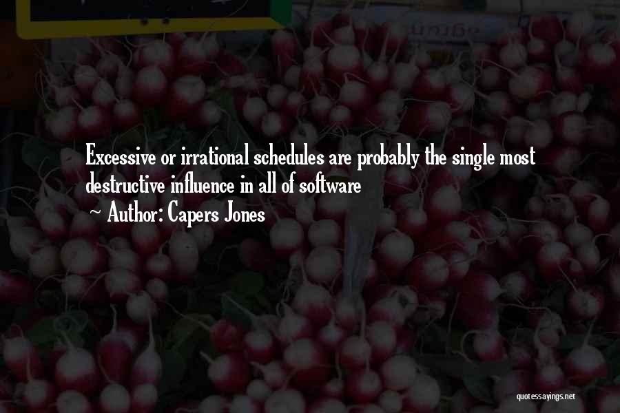 Capers Jones Quotes: Excessive Or Irrational Schedules Are Probably The Single Most Destructive Influence In All Of Software