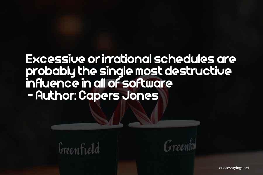 Capers Jones Quotes: Excessive Or Irrational Schedules Are Probably The Single Most Destructive Influence In All Of Software
