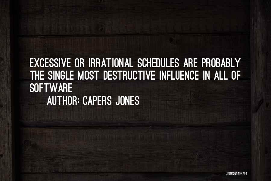 Capers Jones Quotes: Excessive Or Irrational Schedules Are Probably The Single Most Destructive Influence In All Of Software