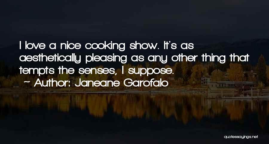 Janeane Garofalo Quotes: I Love A Nice Cooking Show. It's As Aesthetically Pleasing As Any Other Thing That Tempts The Senses, I Suppose.