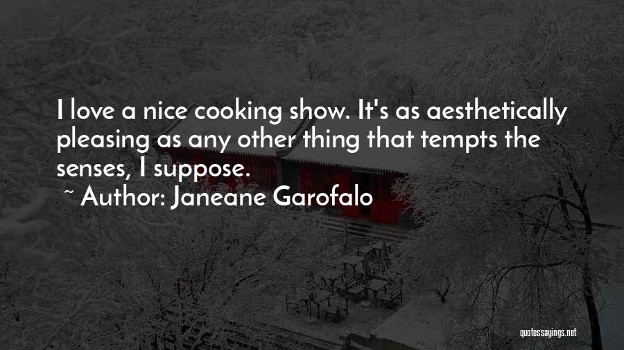Janeane Garofalo Quotes: I Love A Nice Cooking Show. It's As Aesthetically Pleasing As Any Other Thing That Tempts The Senses, I Suppose.